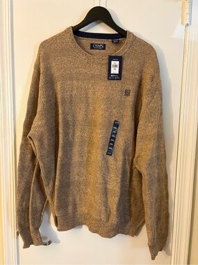 Chaps Men's Crewneck Sweater in Brown Tan